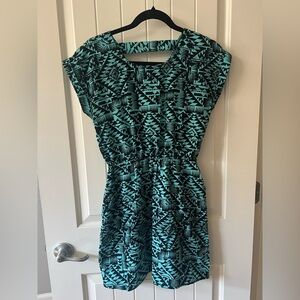 Pink Republic Black and Blue Geometric Mini Dress